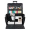 Everything Mary XXL 4 Wheel Collapsible Rolling Sewing Machine Storage Case, Black & Floral Trim